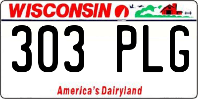 WI license plate 303PLG