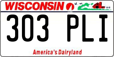 WI license plate 303PLI