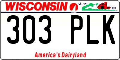 WI license plate 303PLK