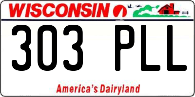 WI license plate 303PLL