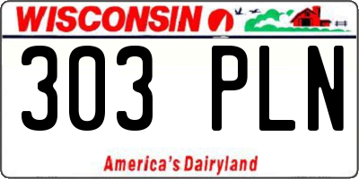 WI license plate 303PLN
