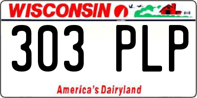 WI license plate 303PLP