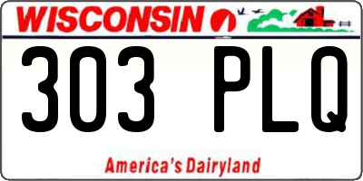 WI license plate 303PLQ
