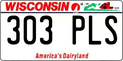 WI license plate 303PLS