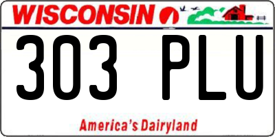 WI license plate 303PLU