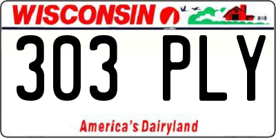 WI license plate 303PLY