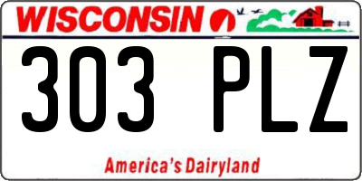 WI license plate 303PLZ