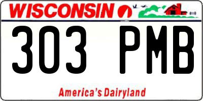 WI license plate 303PMB
