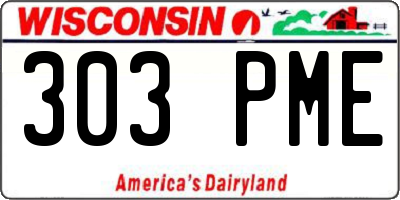 WI license plate 303PME