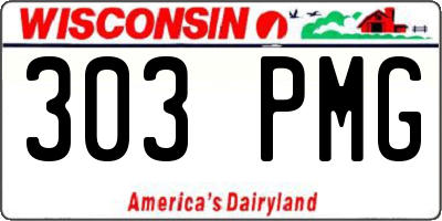 WI license plate 303PMG