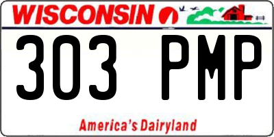 WI license plate 303PMP