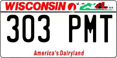 WI license plate 303PMT