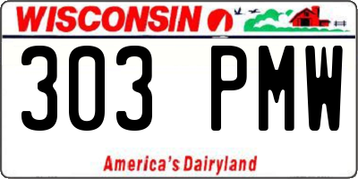 WI license plate 303PMW