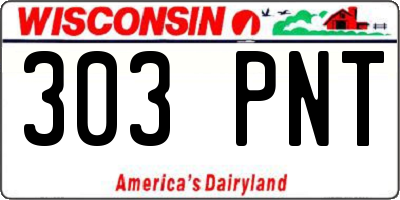 WI license plate 303PNT