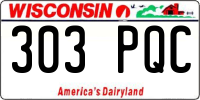 WI license plate 303PQC