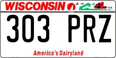 WI license plate 303PRZ