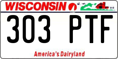 WI license plate 303PTF