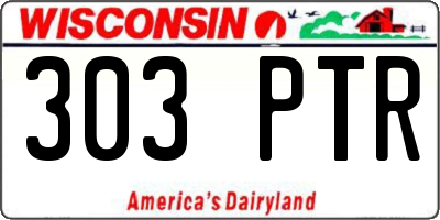 WI license plate 303PTR