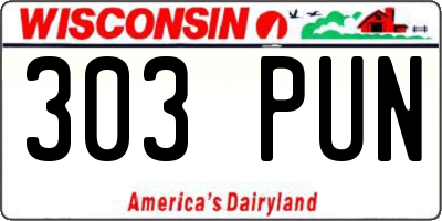 WI license plate 303PUN