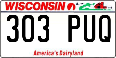 WI license plate 303PUQ