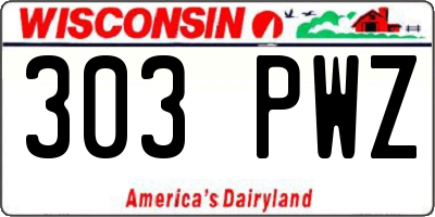 WI license plate 303PWZ