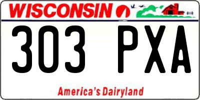 WI license plate 303PXA