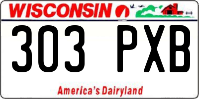 WI license plate 303PXB