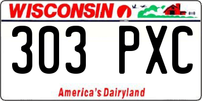 WI license plate 303PXC