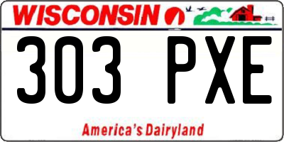WI license plate 303PXE
