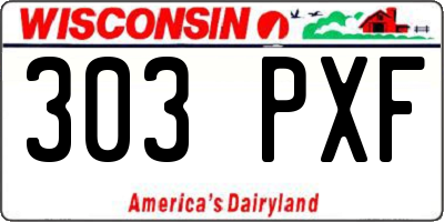 WI license plate 303PXF