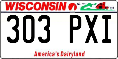WI license plate 303PXI