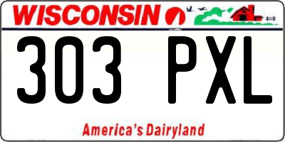 WI license plate 303PXL