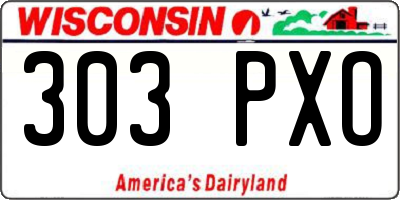 WI license plate 303PXO