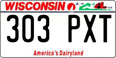 WI license plate 303PXT