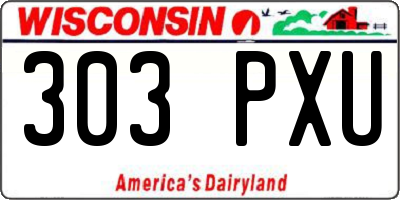 WI license plate 303PXU
