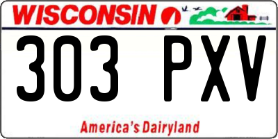 WI license plate 303PXV