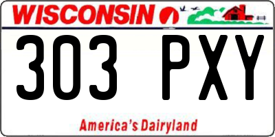WI license plate 303PXY