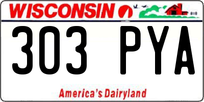 WI license plate 303PYA