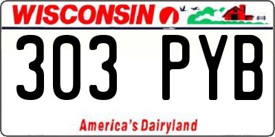 WI license plate 303PYB