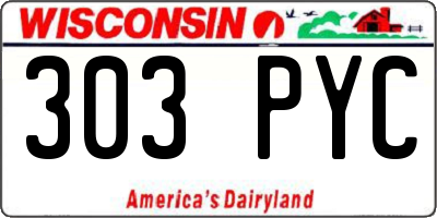 WI license plate 303PYC