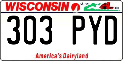 WI license plate 303PYD