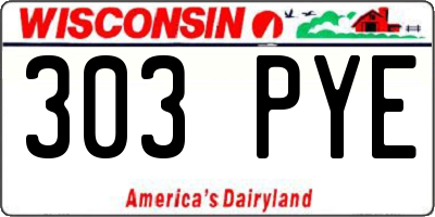 WI license plate 303PYE