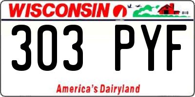 WI license plate 303PYF