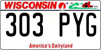WI license plate 303PYG