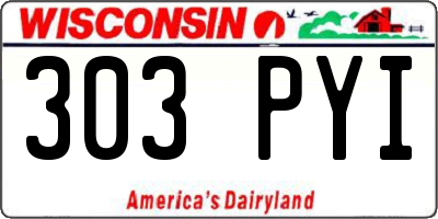 WI license plate 303PYI