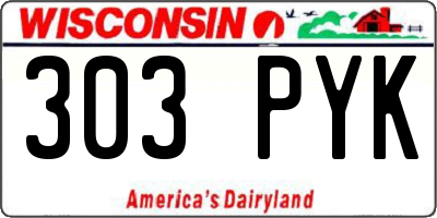 WI license plate 303PYK