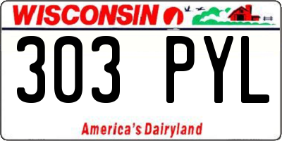 WI license plate 303PYL
