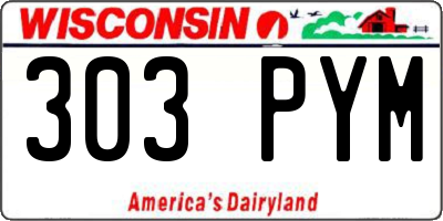 WI license plate 303PYM