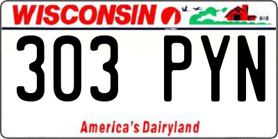 WI license plate 303PYN