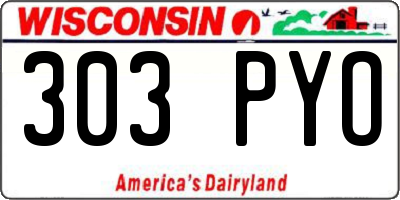 WI license plate 303PYO